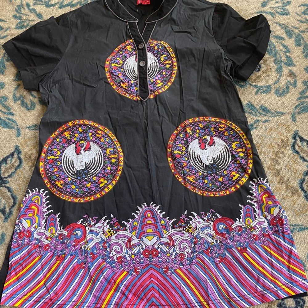 Life Women’s Black Short Sleeve‎ with Gems & Multic